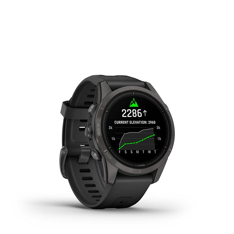 Load image into Gallery viewer, Garmin Epix Pro Sapphire Edition 42mm, Watch, Watch Color: Titanium, Wristband: Black - Silicone
