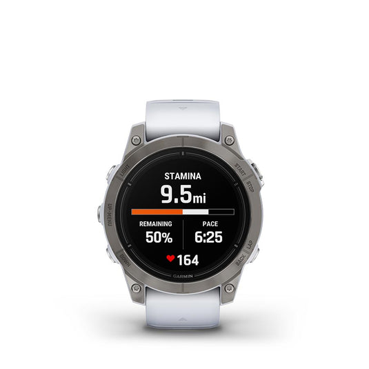 Garmin Epix Pro Sapphire Edition 47mm, Watch, Watch Color: Titanium, Wristband: White - Silicone