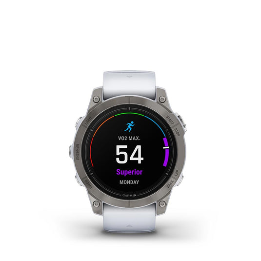 Garmin Epix Pro Sapphire Edition 47mm, Watch, Watch Color: Titanium, Wristband: White - Silicone