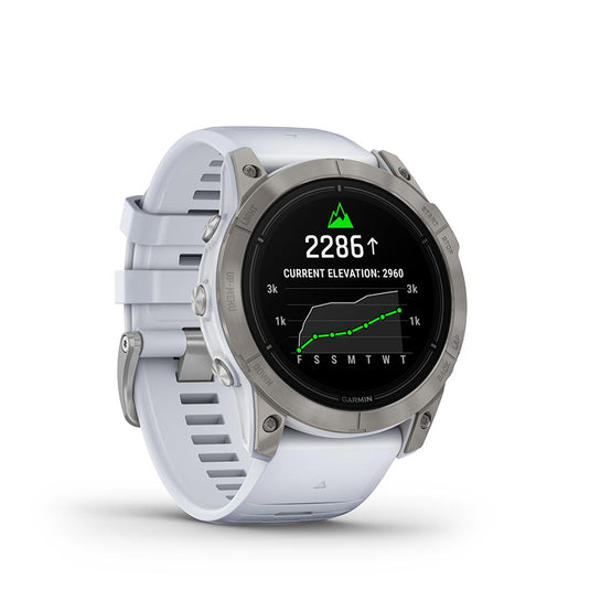 Garmin Epix Pro Sapphire Edition 51mm, Watch, Watch Color: Titanium, Wristband: White - Silicone