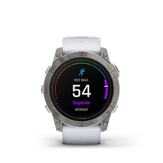 Garmin Epix Pro Sapphire Edition 51mm, Watch, Watch Color: Titanium, Wristband: White - Silicone