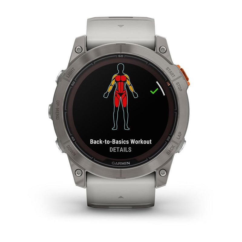 Load image into Gallery viewer, Garmin fenix 7X Pro Sapphire Solar, Watch, Watch Color: Titanium, Wristband: Fog Grey/ Ember Orange - Silicone
