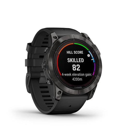 Garmin fenix 7X Pro Sapphire Solar Smartwatch - 51mm, Carbon Gray DLC Titanium Case, Black Band