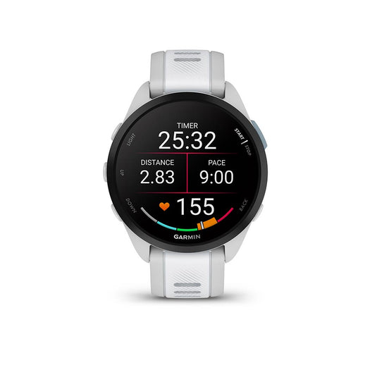 Garmin Forerunner 165 Music Watch, Watch Color: Grey, Wristband: Whitestone - Silicone