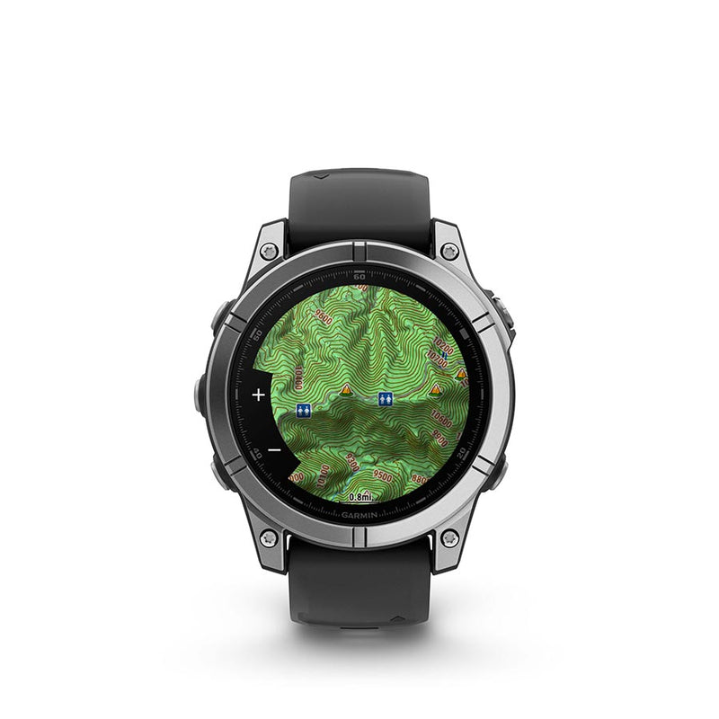 Load image into Gallery viewer, Garmin fenix E AMOLED 47mm Watch, Watch Color: Stainless, Wristband: Black - Silicone
