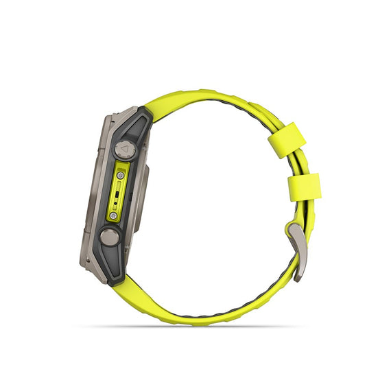 Garmin fenix 8 Solar Sapphire 51mm, Watch, Watch Color: Titanium, Wristband: Amp Yellow/ Graphite - Silicone