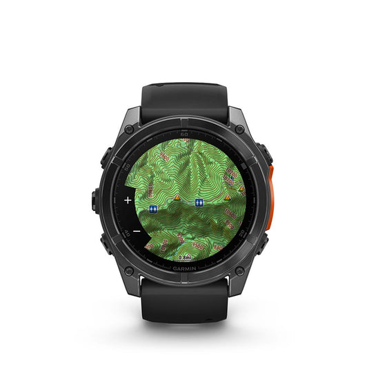 Garmin fenix 8 AMOLED 51mm Watch, Watch Color: Slate Grey, Wristband: Black - Silicone