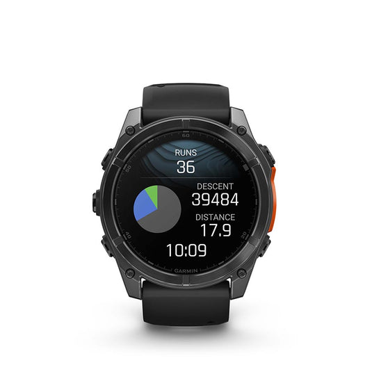 Garmin fenix 8 AMOLED 51mm Watch, Watch Color: Slate Grey, Wristband: Black - Silicone