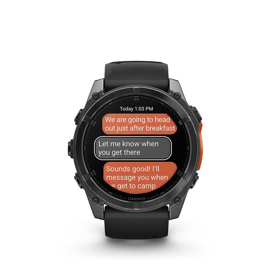 Garmin fenix 8 AMOLED 51mm Watch, Watch Color: Slate Grey, Wristband: Black - Silicone