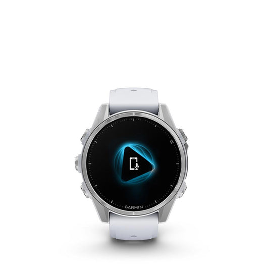 Garmin fenix 8 AMOLED 43mm Watch, Watch Color: Silver, Wristband: Whitestone - Silicone