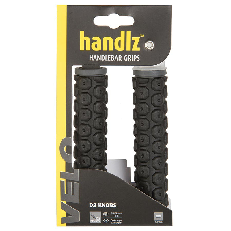 Load image into Gallery viewer, Velo Handlz D2 Knobby Grips 130mm, Black/Grey
