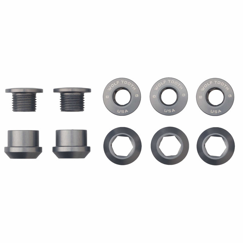 Load image into Gallery viewer, Wolf Tooth Set of 5 Chainring Bolts for 1x use, Dual Hex Fittings, Black
