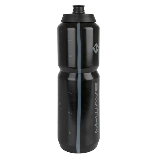 M-Wave PBO 1000 Water Bottle, 1000ml / 34oz, White on Black