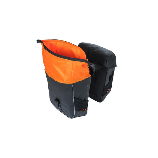 Basil Miles Double bag Pannier, 34L, Black/Orange