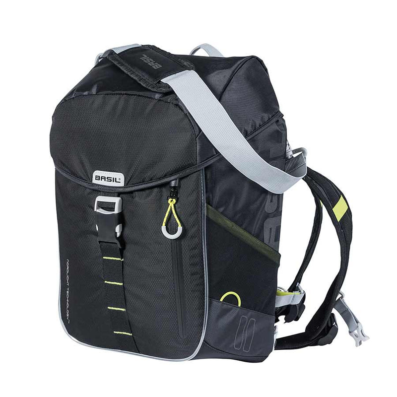 Load image into Gallery viewer, Basil Miles Backpack Nordlicht Technology, 17L, Black/Lime
