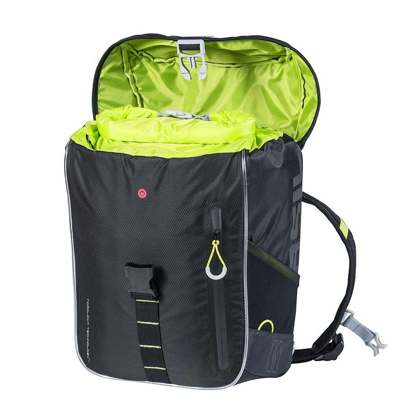 Load image into Gallery viewer, Basil Miles Backpack Nordlicht Technology, 17L, Black/Lime
