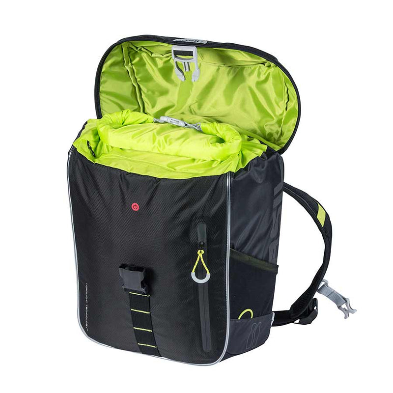 Load image into Gallery viewer, Basil Miles Backpack Nordlicht Technology, 17L, Black/Lime
