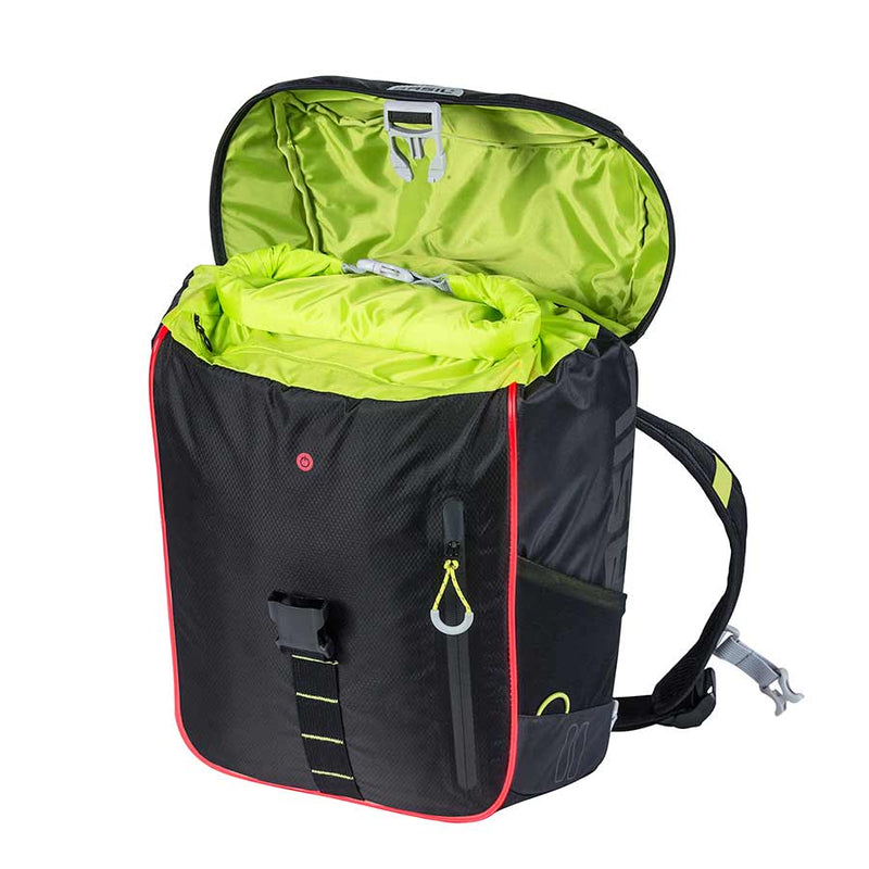 Load image into Gallery viewer, Basil Miles Backpack Nordlicht Technology, 17L, Black/Lime
