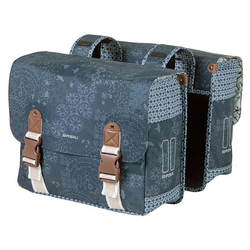 Basil-Boheme-Double-Pannier-Bag-Panniers-Water-Reistant-Reflective-Bands-Canvas-PANR0231-Road-Touring-Panniers