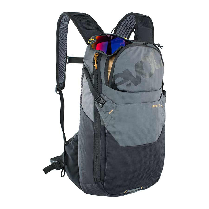 Load image into Gallery viewer, EVOC Ride 12 Hydration Bag Volume: 12L, Bladder: Included (2L), Carbon/Grey
