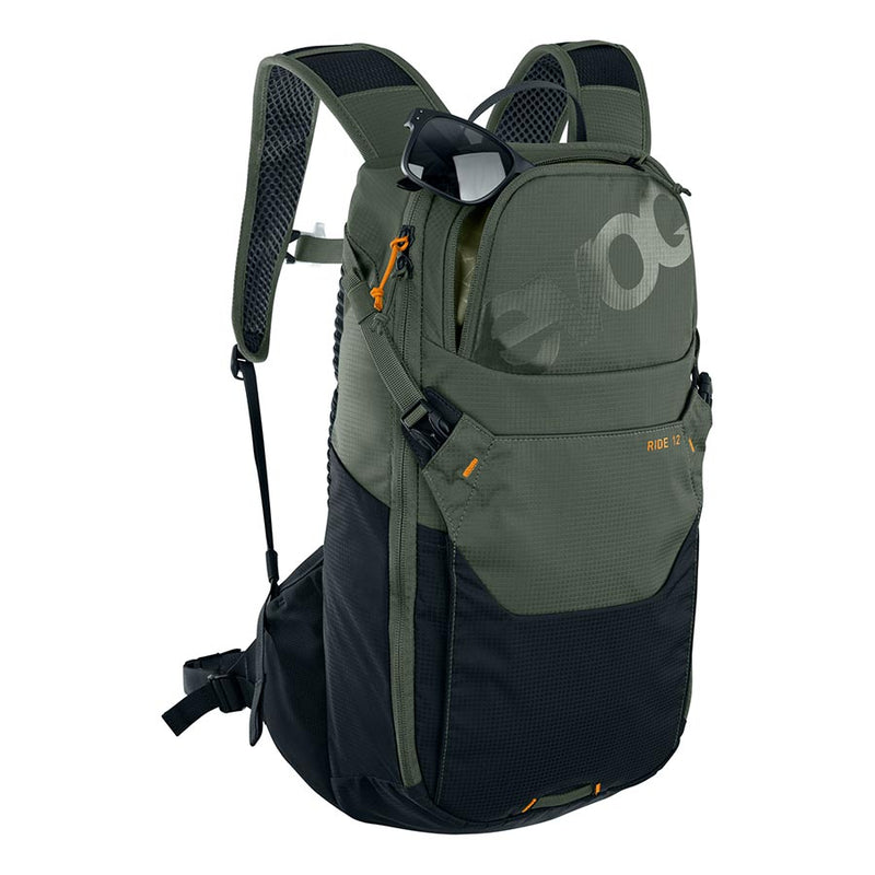 Load image into Gallery viewer, EVOC Ride 12 Hydration Bag Volume: 12L, Bladder: Included (2L), Dark Olive/Black
