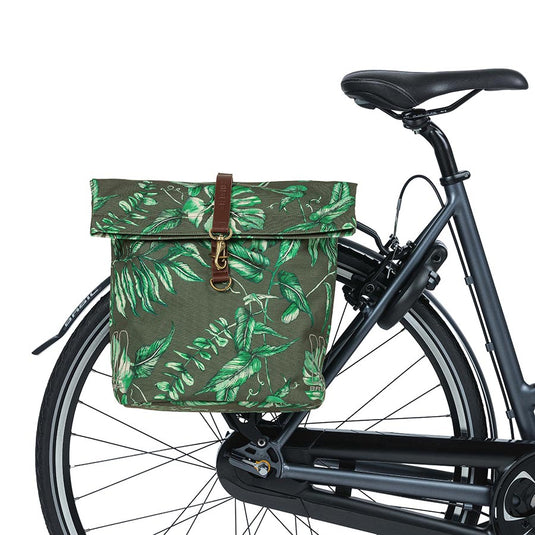 Basil-Ever-Green-Double-Pannier-Bag-Panniers-Reflective-Bands-Canvas-PANR0243-Road-Touring-Panniers