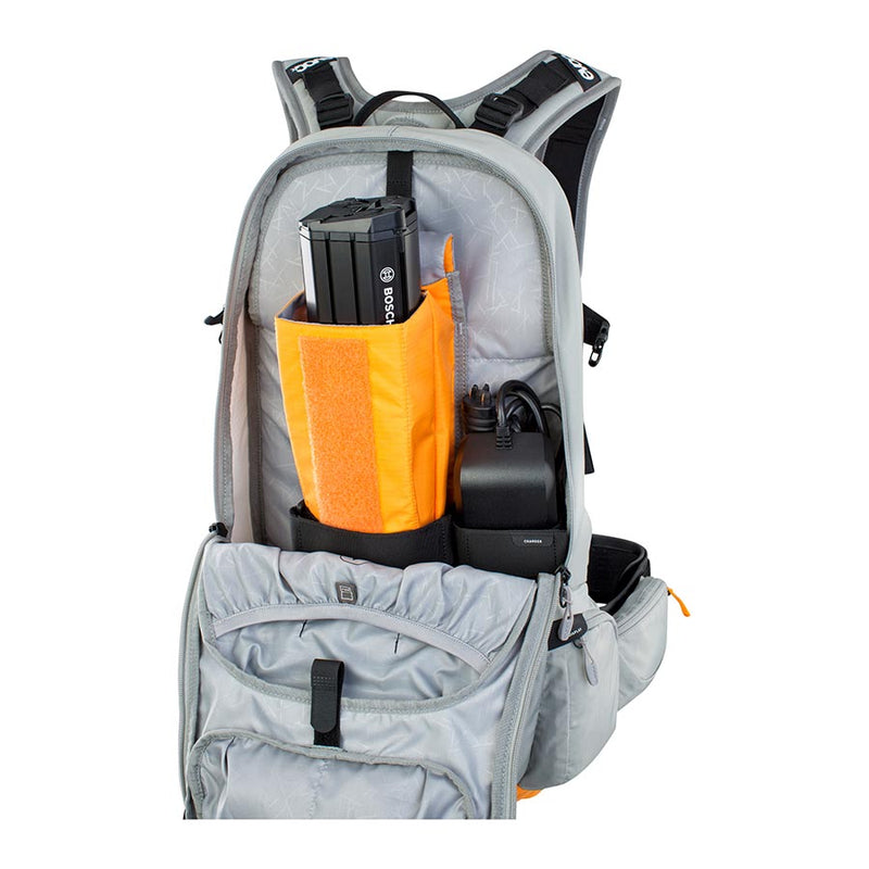 Load image into Gallery viewer, EVOC FR Enduro E-Ride 16 Protector backpack, 16L, Stone/Bright Orange, ML
