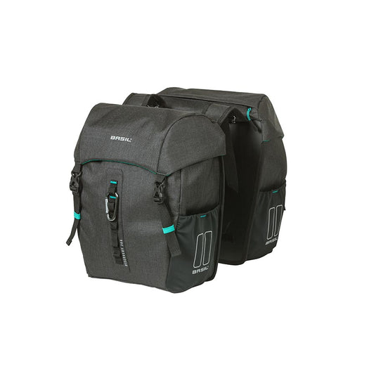 Basil Discovery 365D Double Pannier Bag Black 11.8x5.9x12.2in UBS / Straps