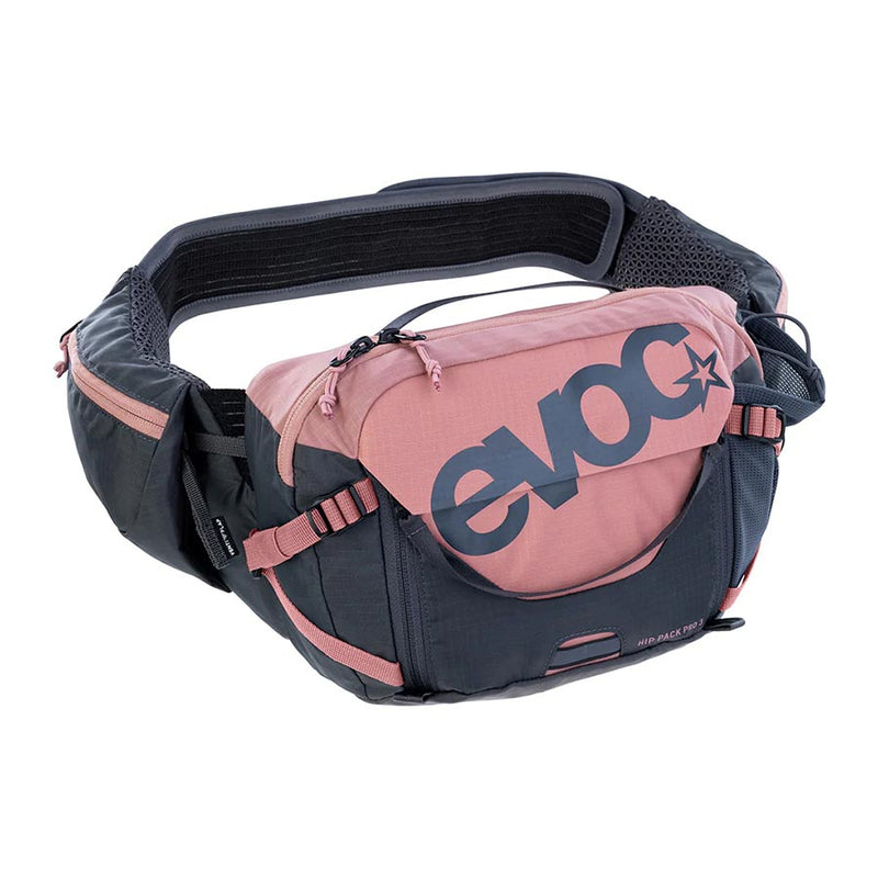 Load image into Gallery viewer, EVOC Hip Pack Pro 3 +1.5L Bladder, Hip Pack, 3L, Included (1.5L), Dusty Pink/Carbon Grey
