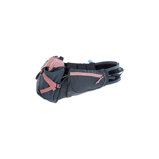 EVOC Hip Pack Pro 3 +1.5L Bladder, Hip Pack, 3L, Included (1.5L), Dusty Pink/Carbon Grey