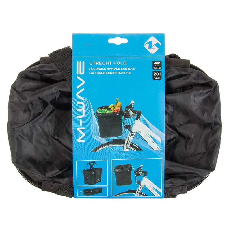 Load image into Gallery viewer, M-Wave Utrecht Foldable Handlebar Bag, 20L, Black
