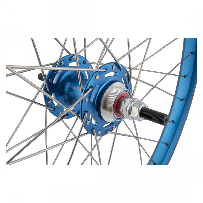 Load image into Gallery viewer, Black Ops DW1.1 Wheelset 24in B/O 3/8inx100-110mm BkOps MX1100 Rim Brake Blue
