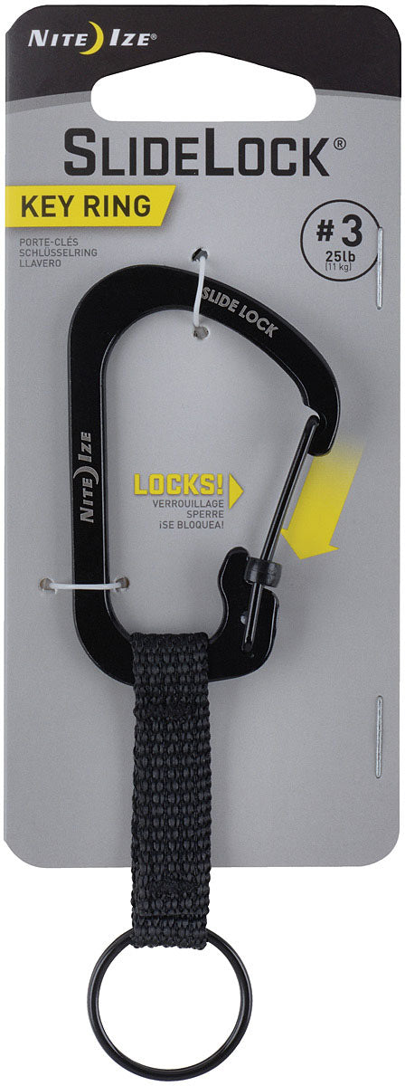 Nite Ize Slidelock Key Ring - Secure and Stylish Black Assorted Key Chains