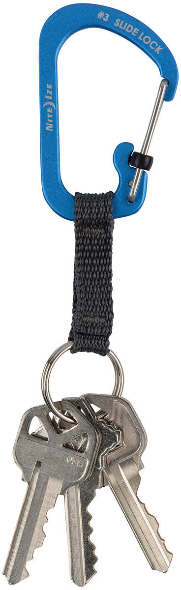 Nite Ize Slidelock Key Ring - Aluminum Key Ring in Blue Assorted Key Chains