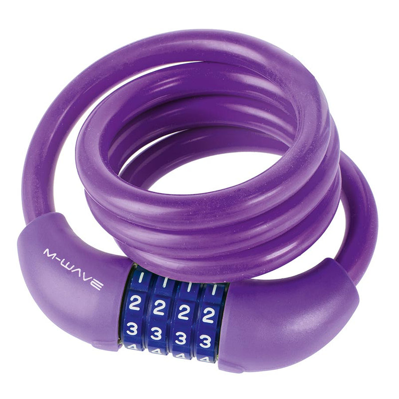 Load image into Gallery viewer, M-Wave DS 12.10 Cable lock Combination, 12mm, 12x1000mm, Purple
