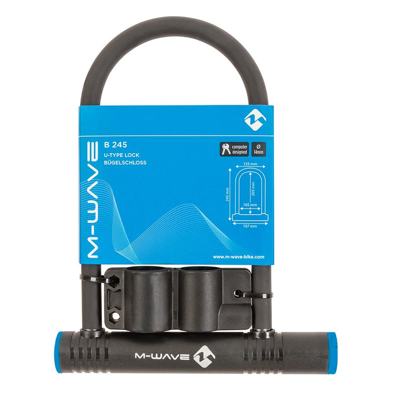 Load image into Gallery viewer, M-Wave B 245 U-Lock Key 105x205mm, Thickness in mm: 14mm, Black
