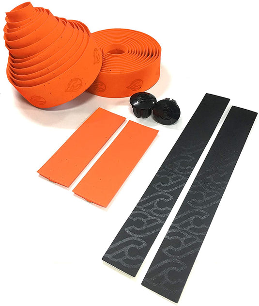 Cinelli Cork Ribbon Handlebar Tape Orange Bar Wrap Adhesive Back Includes Plugs