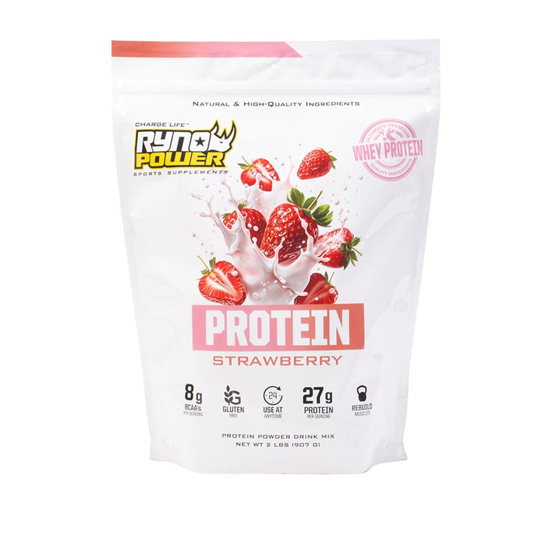 Load image into Gallery viewer, Ryno Power Protein Powder Drink Mix, Strawberry, Pouch, 20 servings
