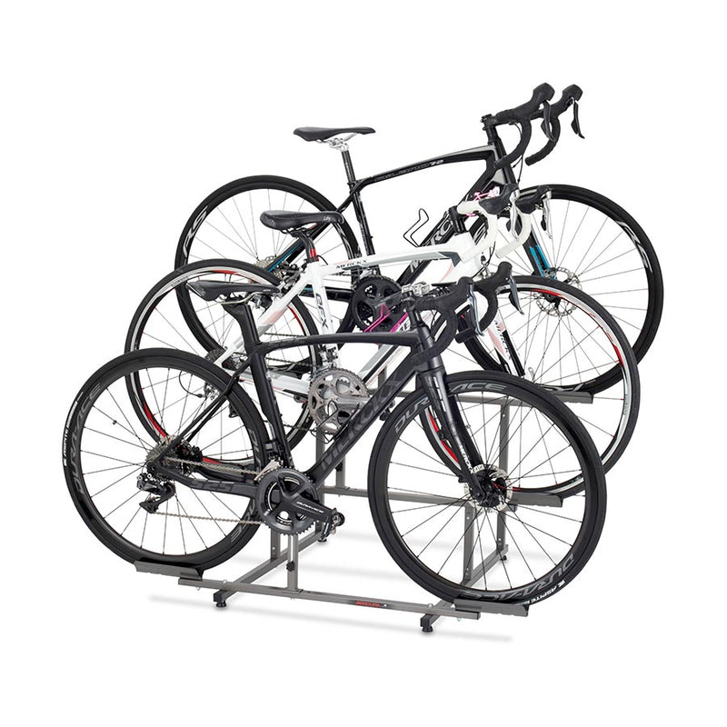 Load image into Gallery viewer, Minoura 971-3U Standard Tiered Bike Stand 3 Bike Standard - 31.5L x 47W x 33.5`H
