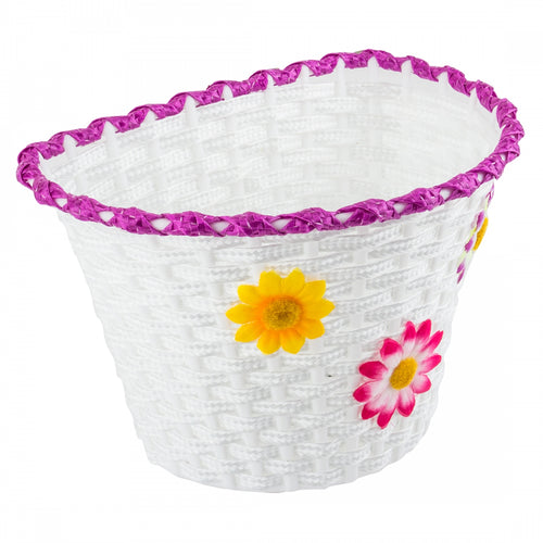 Sunlite-Classic-Flower-Basket-Basket-White-Synthetic-BSKT0285-Bicycle-Baskets