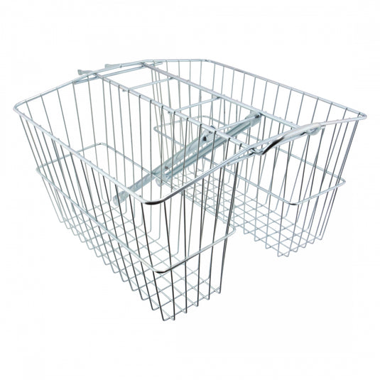 Wald-Products-Rear-Twin-Carrier-Basket-Silver-Steel-BSKT0291-Bicycle-Baskets