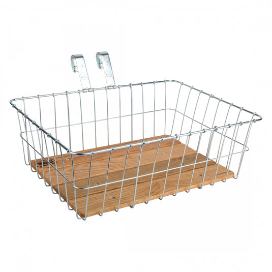 Wald-Products-139WW-Front-Basket-Basket-Silver-Steel-Wood-BSKT0293-Bicycle-Baskets