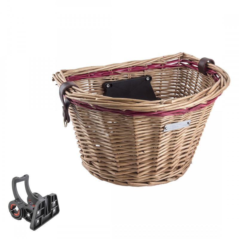 Load image into Gallery viewer, Sunlite-Wicker-Classic-QR-Basket-Red-Wicker-BSKT0301-Bicycle-Baskets
