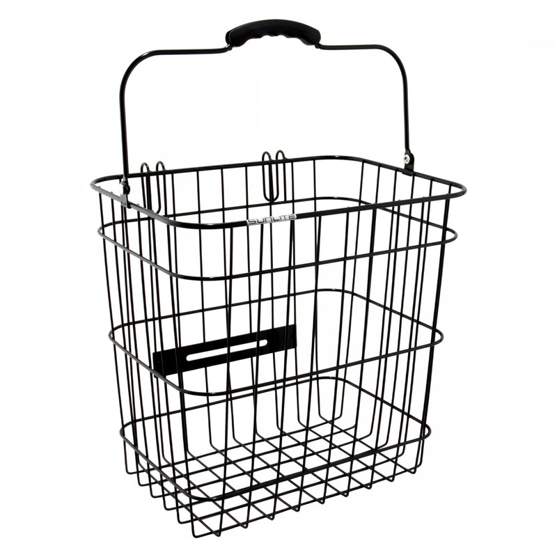 Load image into Gallery viewer, Sunlite-Pannier-Side-Basket-Basket-Black-Steel-BSKT0332-Bicycle-Baskets
