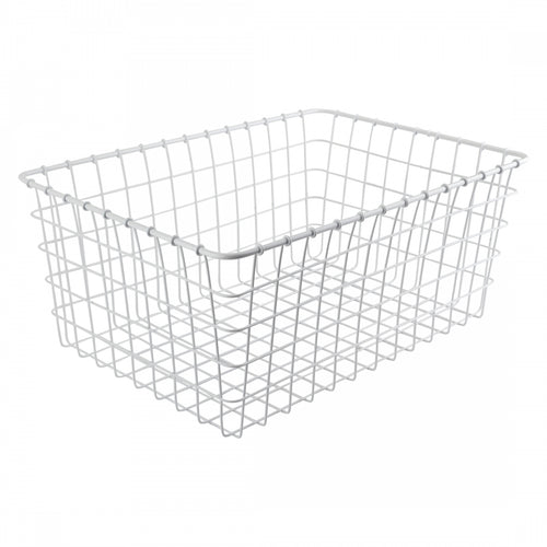 Wald-Products-No-Hardware-Basket-Basket-White-Steel-BSKT0380-Bicycle-Baskets