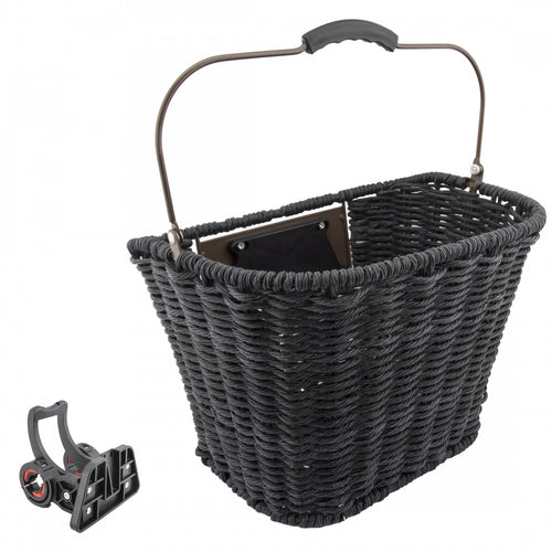 Sunlite-Synthetic-Wicker-QR-Basket-Basket-Gray-Wicker-BSKT0398-Bicycle-Baskets