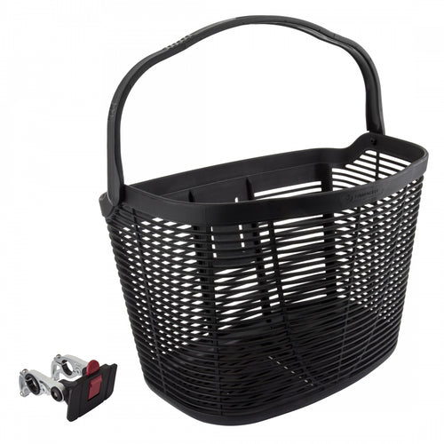 Sunlite-HD-Plastic-Basket-QR-Alloy-Bracket-Basket-Black-Composite-BSKT0403-Bicycle-Baskets