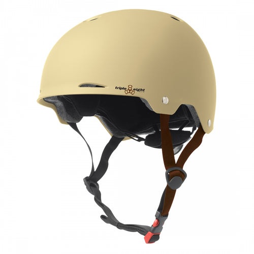 Triple-Eight-Gotham-Dual-Certified-Large-X-Large-23.2-to-24inch-(59-to-61-cm)-Half-Face-Fit-Dial-System-Grooved-Eps-Sweatsaver™-Fit-Pads-Cream-HLMT2589-Bicycle-Helmets