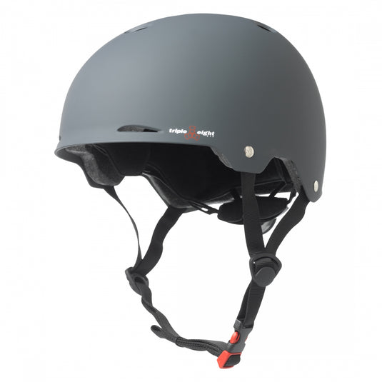 Triple-Eight-Gotham-Dual-Certified-Small-Medium-21.7-to-22.8inch-(55-to-58-cm)-Half-Face-Fit-Dial-System-Grooved-Eps-Sweatsaver™-Fit-Pads-Gun-Metal-HLMT2596-Bicycle-Helmets