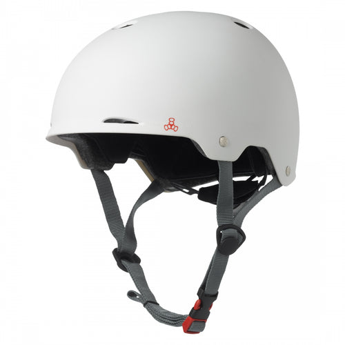 Triple-Eight-Gotham-Dual-Certified-Small-Medium-21.7-to-22.8inch-(55-to-58-cm)-Half-Face-Fit-Dial-System-Grooved-Eps-Sweatsaver™-Fit-Pads-White-HLMT2597-Bicycle-Helmets